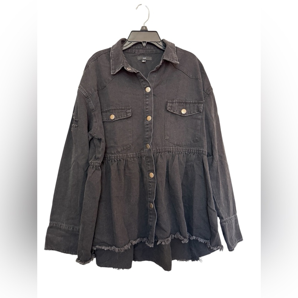 Fate brand black denim jacket size Small